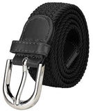 On Blow Stretchable Braided Belt, Black, Unisex, Metal Buckle, Fits Up To 28 Inch Waist