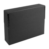 Lineco Archival Document Storage Box with Metal Edge, Acid-Free Black Boxboard, Organize and Store Files, Prints, Photos, Legal-