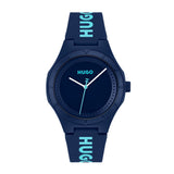 Hugo Boss Rubber Lit For Him Qtz Basic Blue Round Dial Men'S Analog Watch|Blue Silicone Material|Blue Color Band - 1530344