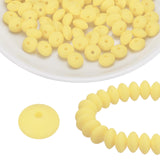 HARFINGTON 100Pcs Silicone Beads 12mm Lentil Rubber Focal Beads Bulk for Pens Keychain Bracelet Necklace DIY Crafts Making, Beig
