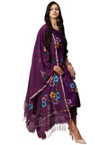 Gosriki Women'S Chanderi Cotton Straight Printed Kurta With Pant & Dupatta (Tank Violet-Nw-Gs_M_Violet_Medium),Violet,,B0CLH9GSL6