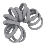 Cyndibands Seamless Hair Ties - Gray - Gentle Hair Ties No Damage, Standard Size 1.5 Inch, Soft and Stretchy Nylon Fabric Ponyta