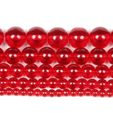 Red, 4mm 200pcs Glass Crystal Bead Round Loose Spacer Smooth Bead for Jewelry Making DIY Necklace Bracelet Accessory Findings (R