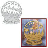 ALIBBON Merry Christmas Die Cuts for Card Making and Scrapbooking, Christmas Trees Crystal Ball Cutting Dies Metal Template Mold