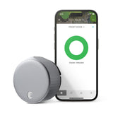 August Home, Silver WiFi Connected Smart Keyless Entry Door Lock, Electronic Door Lock Fits Your Existing Deadbolt in Minutes,
