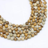 Gemstone Beads for Jewelry Making, Sold per Bag 5 Strands Inside, Picture Jasper 8mm