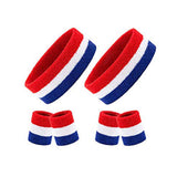Style Along Multicoloured Outdoor Fitness Sports Sweatband Headband Yoga Gym Unisex Head Band And Wrist Band (Unisex) Pack Of 6