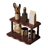 STEHEMO Wooden Mug Holder Countertop, 2Tier Coffee Cup Holder Mug Display Coffee Mug Organizer Mug Rack for Coffee Station Orga
