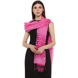 RheAna WomenS Stylish Art Silk Viscose Scarf Stole For Women & Girls Stylish Latest Pink 28 X 90 Inches