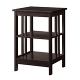 Convenience Concepts Mission End Shelves Table, Espresso