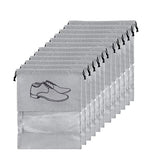 Atevon Travel Shoe Pouch Set Pack Of 12, Grey Transparent NonWoven Fabric Shoe Covers Keep Your Shoes Protected While Trave