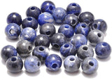 AD Beads Natural Gemstone 8mm Round Loose Beads Big Hole 2.5mm Sized 40pcs (Sodalite)