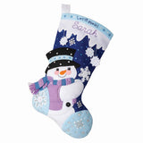 Bucilla, Let It Snow, Felt Applique 18 Stocking Making Kit, Perfect for DIY Arts and Crafts, 89584E