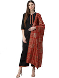 Gosriki Women'S Cotton Straight Solid Kurta And Palazzos & Dupatta(Sonari-New-Black_L-Black_Large),Black,,B0987R7J9F