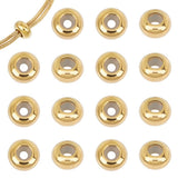 UNICRAFTALE 20Pcs 8mm Stainless Steel Spacer Bead with Rubber Inside Golden Slider Beads Rondelle Metal Stopper Beads Round Loca