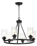 MELUCEE 6-Light Chandeliers for Dining Room, Farmhouse Lighting Black Light Fixtures Ceiling Hanging Industrial Pendant Light fo