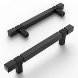 Amerdeco 10 Pack Matte Black Kitchen Cabinet Pulls 3-3/4 Inch Hole Centers Cabinet Hardware Kitchen Handles for Cabinets Cupboar