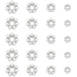 Beebeecraft 80Pcs 4 Size Flower Spacer Beads Sterling Silver Plated Stainless Steel Round Floral Granulated Spacer Beads with St