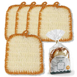 Crochet Scrubbies 5 Pack, Cute Toast Shaped Kitchen Dish Scrubber