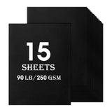 KIVTFF 11x17 Black Card Stock, 15 Sheets, 80lb, A3, 2.4 Pounds, Acid-Free, Compatible with Inkjet, Laser, Copier Printers, Perfe