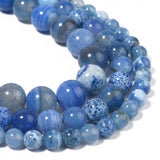 Yochus 60pcs Blue Fire Agate Stone Beads