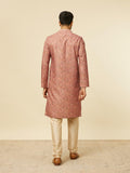 Manyavar Rust Blended Viscose Digital Print | Embroidery Kurta Pyjama Set Rust S Cposk636-332-S