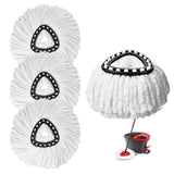 4 PCS Mop Replacement Head,100% Microfiber Mop Head Replacement Compatibles with Triangle Spin Mop for Easy Wring, 360 Micro Spi