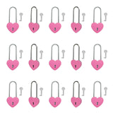 Gradleen 15PCS Single Heart Lock with Key 3.5 Inches,50mm Love Padlock Rubber Painting Rose Red Metal Love Lock for Lovelock Bri