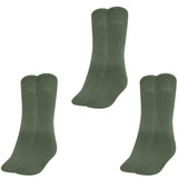 Mukhaksh (Pack Of 3 Pairs Women Olive Green Woolen Winter Warm Cotton Calf Crew Length Socks Socks