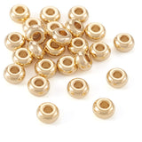 Fashewelry 200Pcs 18K Gold 4mm Rondelle Beads 304 Stainless Steel Flat Round Spacer Beads for DIY Beading Bracelet Necklace Earr