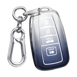 PIFOOG Key Fob Cover for Toyota, for Highlander Corolla Pirus Avalon RAV4 Camry 4Runner C-HR 4 Button Car Keys Case Shell Full C