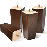 AORYVIC 6 inch Sofa Legs Wood Furniture Legs Pack of 4 Pyramid Couch Legs Mid-Century Modern Brown Replacement Legs for Chair Re