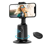 Auto Face Tracking Tripod, 360 Rotation Body Phone Camera Mount Smart Shooting Holder with Remote Selfie Stick, No App, Gesture