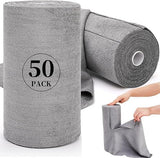 TAMADAA Microfiber Cleaning Cloth Roll 20 Pack | Reusable Washable Paper Towels | Tear Away Sheets for Kitchen, Car, Home, Bathr