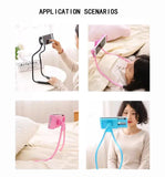 Universal Smart Mobile Phone Stand,Hanging on Neck Cell Phone Mount Holder, Lazy Cell Phone Holder (Black)