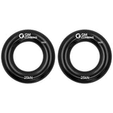 GM CLIMBING Black Small Rappel Ring 25kN for Rock Climbing Arborist Rescue Slackline Hammock 2-Pack