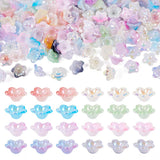 Elecrelive 400pcs Acrylic Flower Bead Caps 5-Petal Opaque Bell Flower Beads Mixed Color Floral End Caps 12x12x6mm for DIY Jewelr