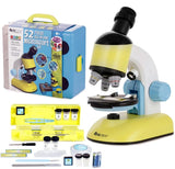 AmScope IQCREW - 100X-1200X Compound Starter Microscope Kit w/Dual LED Illuminators, Disc Condenser, Carrying Case/Mobile Lab Ta