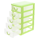 WRITWAA 5layer Desk Organizer with Drawers, Green Plastic Desktop Storage Box for Office Supplies, Jewelry, Makeup, Multifuncti