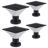 FOOYANCHO Solar LED Post Cap Lights Outdoor - Solar Powered Deck Post Lights - Waterproof Solar Powered Caps fits 4x4 or 6x6 Pos