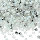 Echoed Elegance Mixed Color Glass Beads for Bracelets Jewelry Making White Crystal Faceted Roundelle Seed Bulk Beads Necklaces E