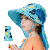 Snowie Soft Wide Brim Sun Hat For Kids Girls With Neck Flap Shawl,Upf 50+ Adjustable Chin Strap Sun Protection Hat For Girls 21