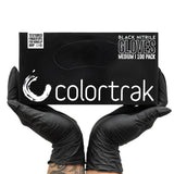 Colortrak Luminous Collection Disposable Nitrile Gloves (100 Pack), Black, Large, Single-Use, Allergy-Safe, Latex-Free, Powder-F