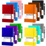12 Set A5 Notebooks Journals Bulk, Hardcover Lined Journal with Pen