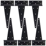 12 Inch T-Strap Gate Hinges, Shed Barn Door Hinges Heavy Duty, Black Tee Hinges for Wooden Fences, Yard Gate, Wrought Hardware I