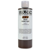 Golden Fluid Acrylic, 8 ounce bottle Burnt Umber Lt
