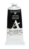 Grumbacher Academy Acrylic Paint, Gloss, 90ml/3 oz Metal Tube, Mars Black Hue