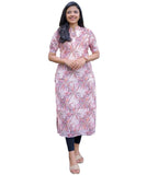 Anni Designer Women'S Rayon Viscose Straight Printed Kurta (Kakulam Pink_S_Pink_Small),Pink,S