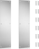 2 PCS Aluminum Door Kick Plate, 4''X16'' Door Push Plate, Door Handle Hole Cover Plate, Protects Door from Damage, Filler Push P