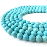 4mm Blue Turquoise Beads Round Gemstone Loose Beads for Jewelry Making (90-95pcs/strand)